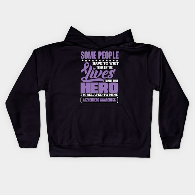 Im related to mine alzheimers awarness Kids Hoodie by Antrobus